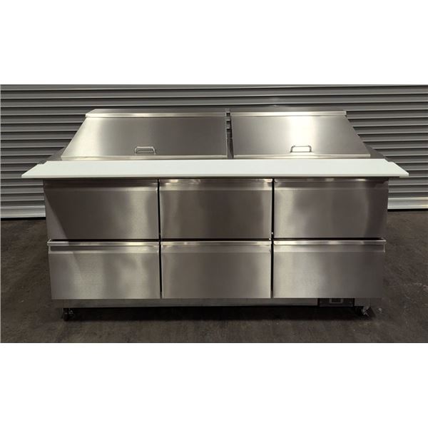 HC-S72K-6D 72" Refrigerated Salad/Sandwich Prep Table W/6 Drawers