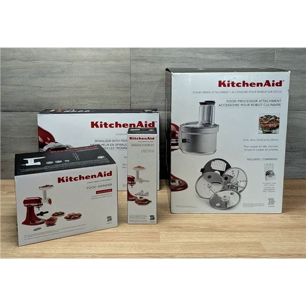 KitchenAid Continuous Feed Food Processor Attachments - Lot of 4pcs