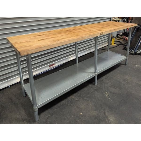 John Boss 82" x 24" Butcher Block Work Table