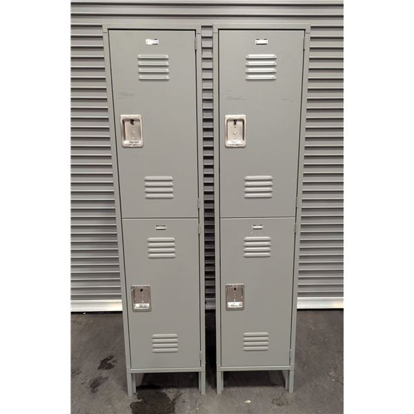 Global Industrial Lockers 18" x 18" Metal 2 Door Storage Lockers - Lot of  2 | Locker1/L12FL