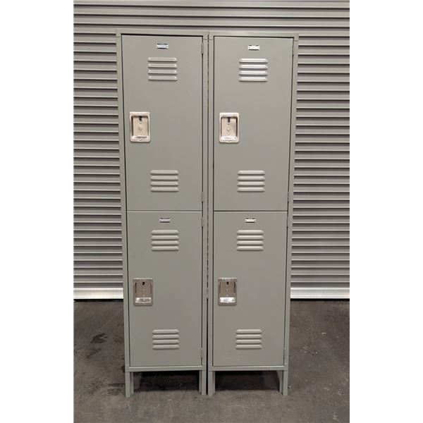 Global Industrial Lockers 18" x 18" Metal 2 Door Storage Lockers - Lot of  2