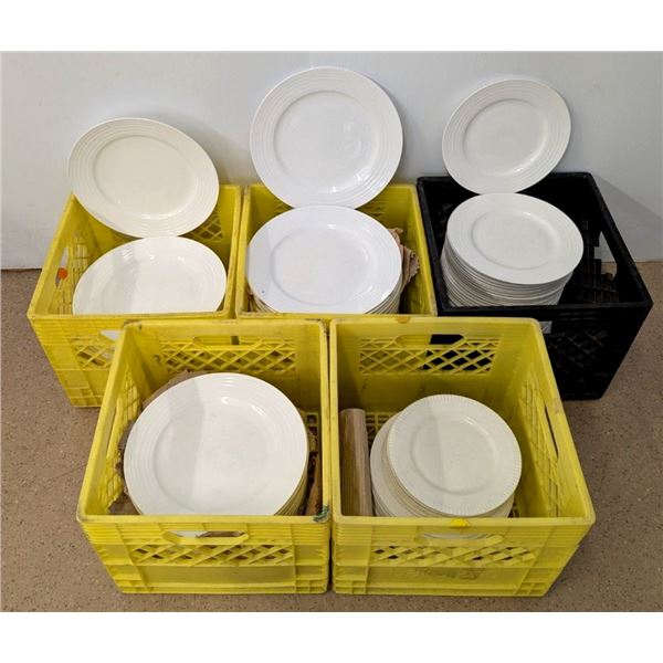 8", 9" & 11" Dia White Round Plates - Lot of Approx. 110pcs | MR5-1/Pallet
