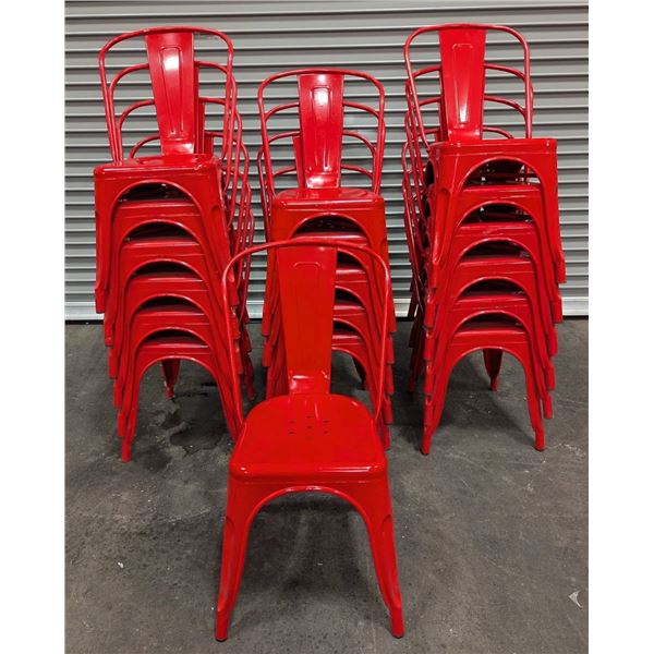Red Metal Dining Chairs - Lot of 18 | ASchair2/RBD