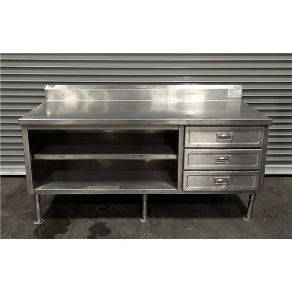 72" John Boos Custom Stainless Steel Table w/3 Drawers | LBDFL