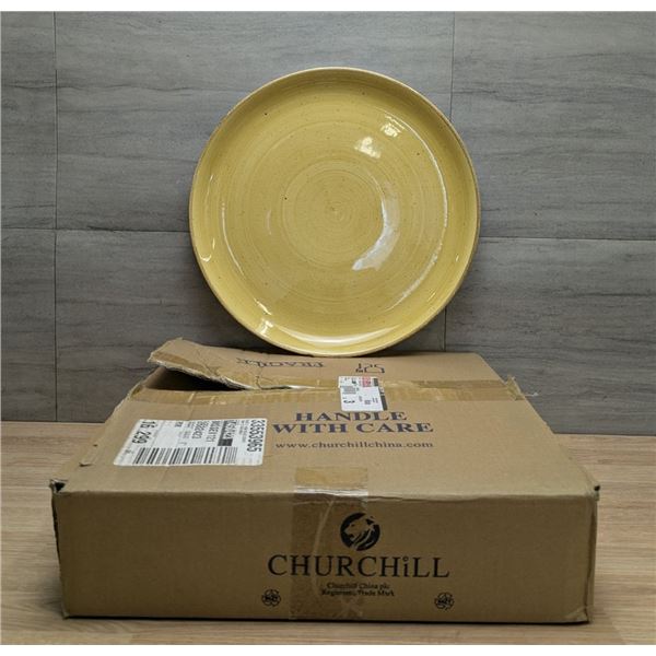 12-3/4" Coupe Evolve Plates, Stonecast Mustard - Lot of 6 (1 Case)