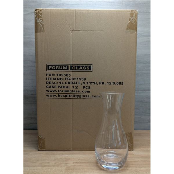 Perfect Pour Carafes 33.8oz/1L, Browne FGC51559 - Lot of 12