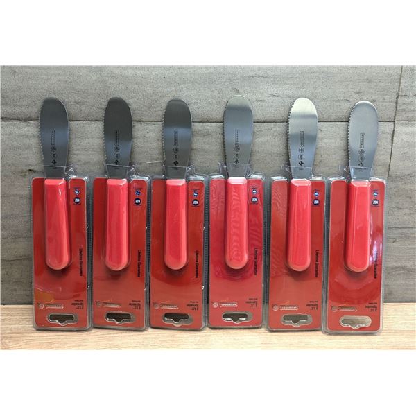 Mundial 3-1/2" Serrated Edge Sandwich Spreaders, R5688E, R5688E-31/2 - Lot of 6