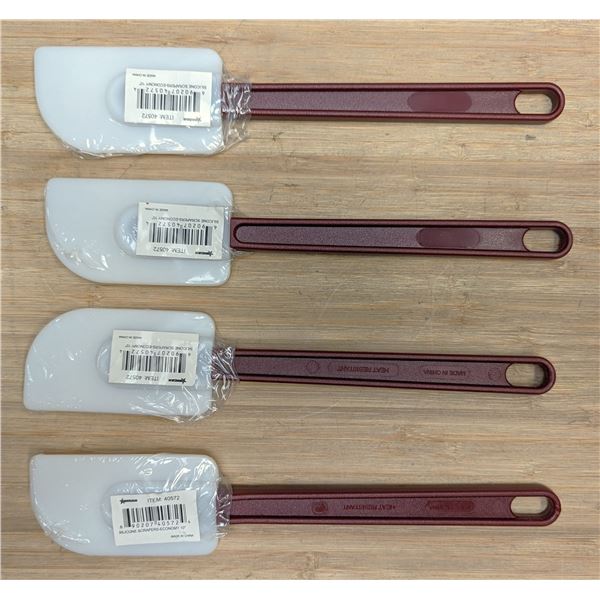 10" High Temperature Silicone Spatulas, Omcan 40572 - Lot of 4