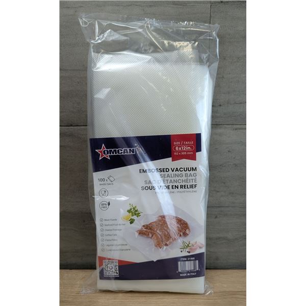 6" x 12" Embossed Vacuum Bags, Omcan 21468 - Lot of 100