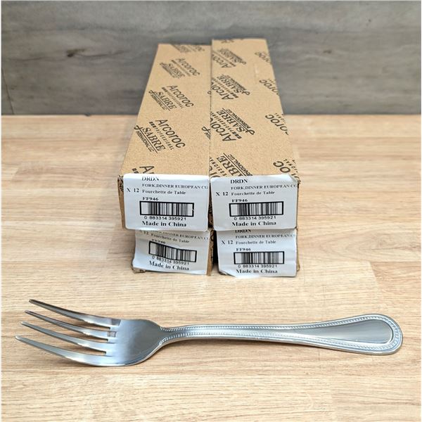 Sabre Dinner Forks, Arcoroc FF946 - Lot of 48 (4 Boxes)
