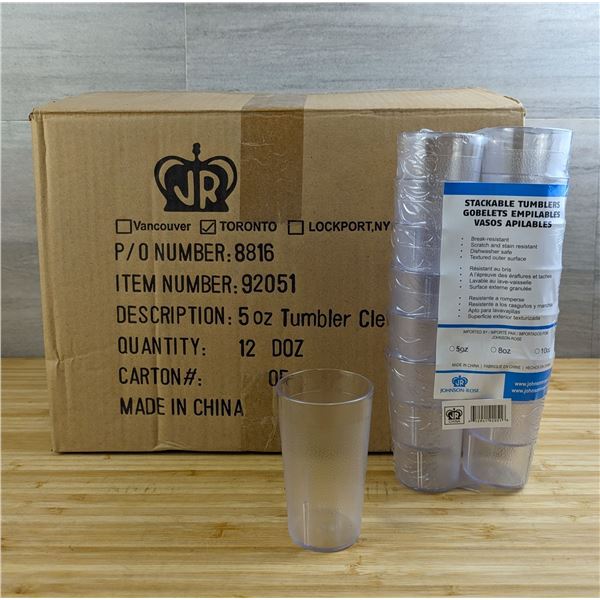 5oz Stackable Tumblers Clear, Johnson-Rose 92051 - Lot of 144