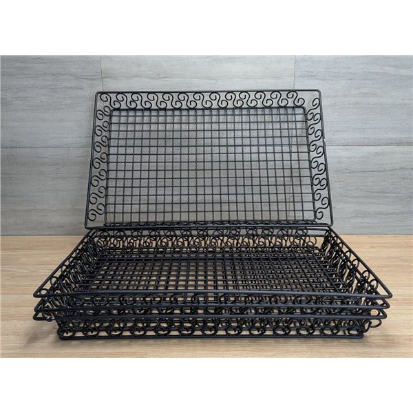 20" x 12" Black Wire Baskets - Lot of 4