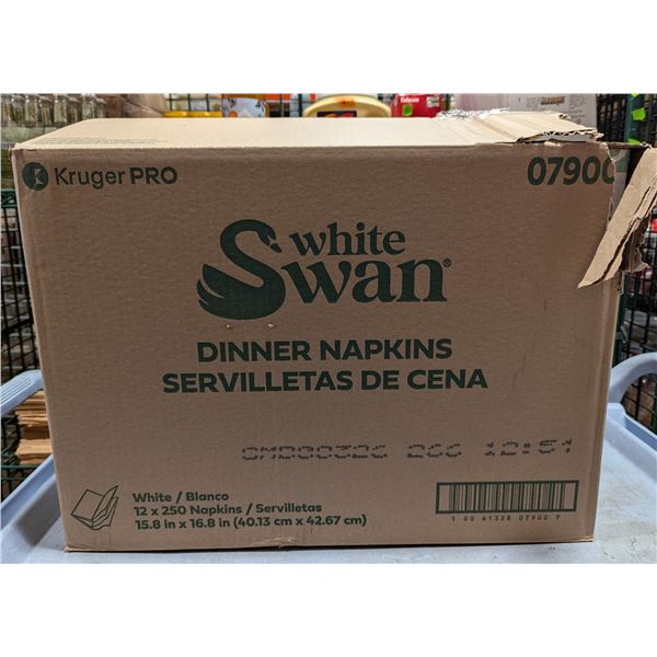 White Swan 07900 Dinner Napkins, 250/Pack - Lot of Approx. 2750 (11 Packs)