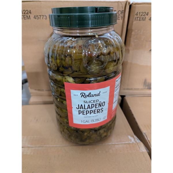 Roland Sliced Jalapeno Peppers, 3.78L - Lot of 4 (1 Case) | L3FL