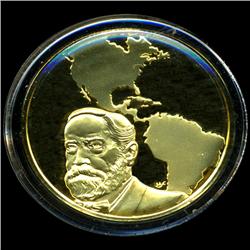 .75oz Franklin Mint PR70 DCAM 24k plated Sterling Silver Round History of the American Presidency B.