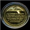 Image 2 : .75oz Franklin Mint PR70 DCAM 24k plated Sterling Silver Round History of the American Presidency H.