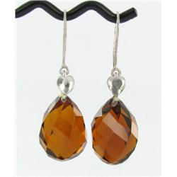 61.20ct Noble Earrings Briolette Madeiria Citrine (JEW-1588)