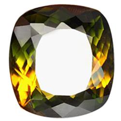 39.46ct Interesting AAA Green Yellow Cushion Citrine (GEM-23116)