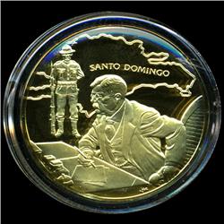 .75oz Franklin Mint PR70 DCAM 24k plated Sterling Silver Round History of the American Presidency T.