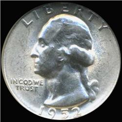 1952S Washington 25c Silver Quarter Coin Graded GEM Rare Variety (COI-6826)