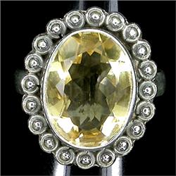 40.66ct Winsome 16X12mm Top Rich Yellow Citrine Sterling Ring   (JEW-1847)