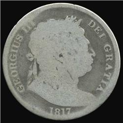 1817 Britain George III Half Crown Circulated (COI-7074)