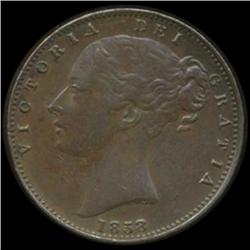 1858 Britain Victoria Farthing High Grade (COI-7055)