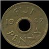 Image 2 : 1942S Fiji Penny George V Choice Unc Scarce US Minted (COI-6992)