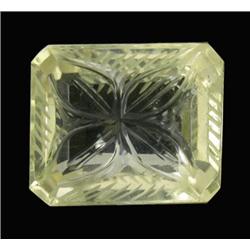 27.18ct Carved Lemon Citrine Emerald Cut (GEM-21786)