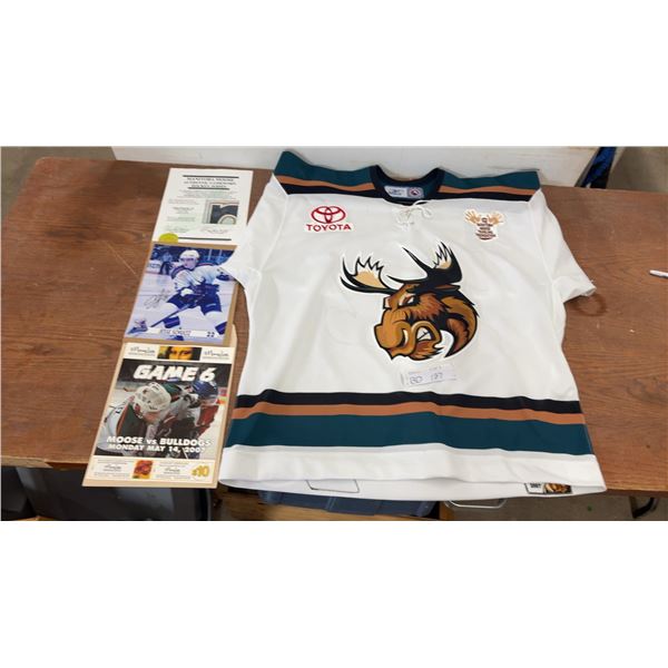 Vintage Game Worn Manitoba Moose Jesse Schultz Reebok Pro Jersey Autographed, comes with COA From