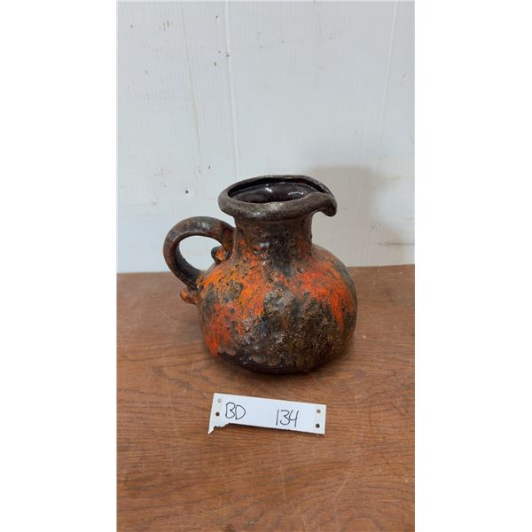 Vintage West German Pottery Fat Lava Jug by Carstens Toonieshof. 8” Tall. Mid Century