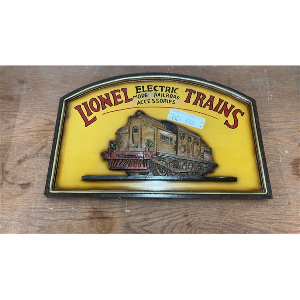 Vintage Lionel Model Trains 3D Wood Advertising Sign. 24” x16”