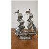 Image 3 : Vintage Mid Century Art Deco Chrome Sail Boat Lamp. By Leviton, Works