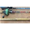 Image 7 : 2 Vintage Fishing Rods and Lot of Vintage Lures and Fishing Crewel
