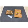 Image 1 : 2 Antique First Nations Hand Painted Leather Writing Case and Photo Album