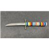 Image 5 : Vintage First Nations Hunting Knife with Beaded Handle and Fringed Suede Sheath