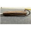 Image 6 : Antique Fixed Blade Curved Billhook Skinning Hawksbill Knife with Wooden Handle and Lanyard Ring