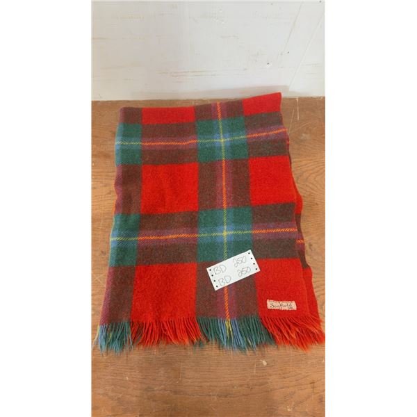 Vintage Mid Century Seafield Mohair and Wool Plaid Throw Blanket. made In Scotland