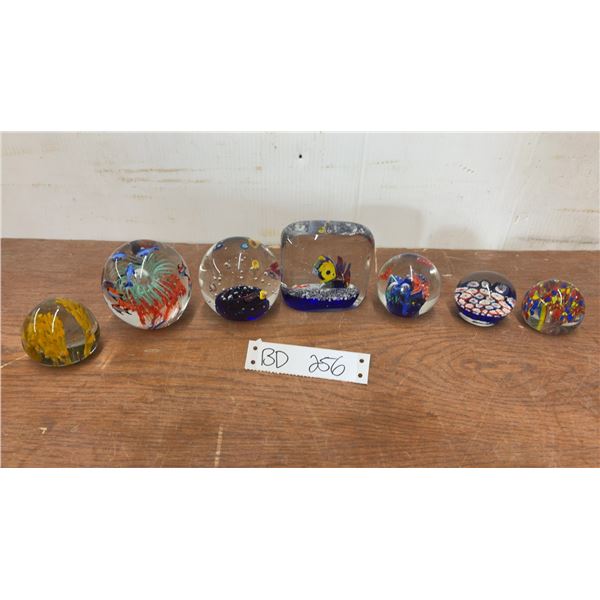 7 Beautiful Art Glass Paper weights