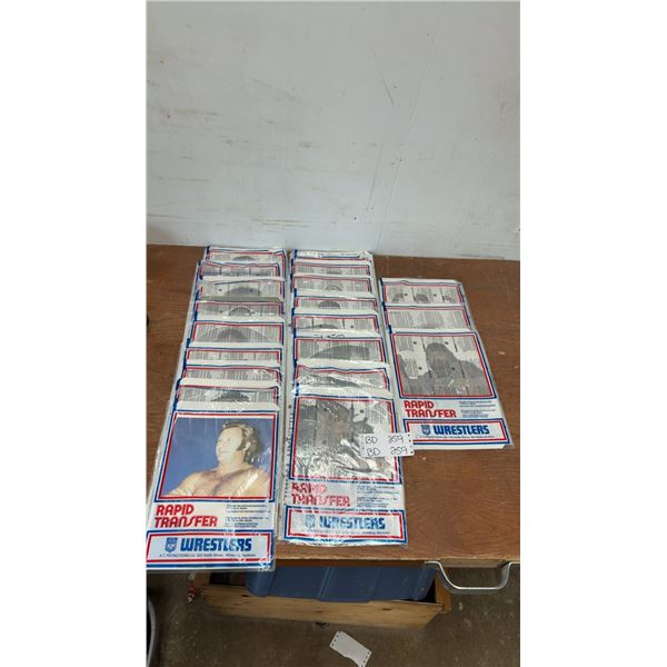 Vintage AWA Wrestling Iron-On Transfer Lot. Ric Flair, Mad Dog and Andre The Giant