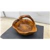 Image 2 : Vintage Hand-Carved Burl Wood Basket With Handle, 14” x 13” x 10” High