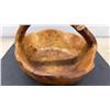 Image 4 : Vintage Hand-Carved Burl Wood Basket With Handle, 14” x 13” x 10” High
