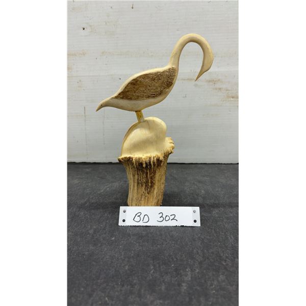 Outstanding Vintage Moose Antler Carving of a Canada Goose, 10” Height
