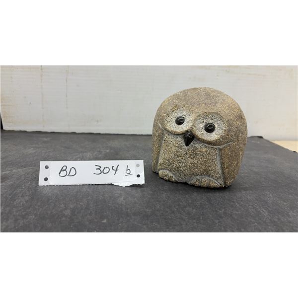 Vintage First Nations Inuit Carved Stone Ookpik Owl, 4 1/2” x 4 1/2”