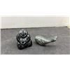 Image 2 : Vintage Inuit Soapstone Carving Lot: Unique Walrus, Whale and Otter, as Well as Boma Figure