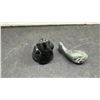 Image 3 : Vintage Inuit Soapstone Carving Lot: Unique Walrus, Whale and Otter, as Well as Boma Figure