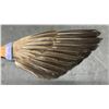 Image 2 : Vintage Feather Smudging Fan with Leather Fringed Handle, 25” Tall