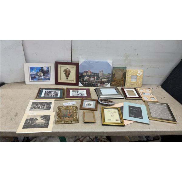 Assorted Picture Frames and Wall Art including Marilyn Monroe Prints, "Reflections" Mats, and