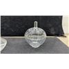 Image 11 : Cut Crystal and Glassware Lot: Two Covered Butter Dishes, Divided Dish, Two Creamers, Sugar Bowl