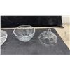 Image 12 : Cut Crystal and Glassware Lot: Two Covered Butter Dishes, Divided Dish, Two Creamers, Sugar Bowl